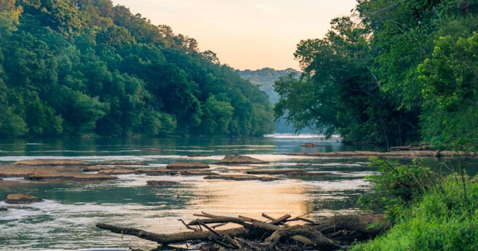 a view down the chattachoochee river